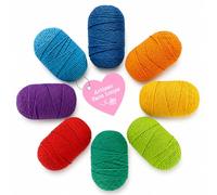 Yuegool Suministros de aguja de perforación y paquetes de repuesto de hilo para manualidades, hilo de algodón suave profesional de 40 g para manualidades, serie de 4 colores temáticos, arco iris nuevo