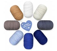 Yuegool Suministros de aguja de perforación y paquetes de repuesto de hilo para manualidades, hilo de algodón suave profesional de 40 g para manualidades, serie de 4 colores temáticos (neutro)