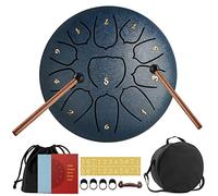 YUEHAO Tambor de Lengüeta de Acero de 6 Pulgadas y 11 Tonos,Tambores de Hendidura Tongue Drum Instrumento de Percusión Handpan con Bastones y Bolsa de Viaje para Yoga,Meditación,Alivia el Estrés
