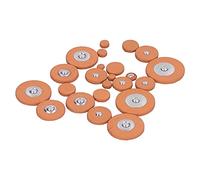 YUEHISY 25 Piezas Almohadillas de Saxofón Marrones Cuero de Oveja | Suave piel de oveja con extensibilidad, Se adapta a saxofones de medio y soprano, Los resonadores metálicos reducen el