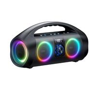YUEHISY Altavoz Bluetooth Portátil, Altavoz Inalámbrico de 120 W con Potente Refuerzo de Graves, Luces RGB, Resistente Al Agua, Emparejamiento Estéreo, para Fiesta de Acampada