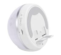 YUEHISY Altavoz de Inducción Inalámbrico con Soporte para Teléfono, Bluetooth 5.3 HiFi Portátil, Sonido Envolvente de 360° y Luz Ambiental, Modo Dual, para Mesa Android Pad (White)