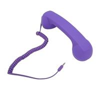 YUEHISY Auricular de Teléfono Celular con Cable, Receptor de Teléfono Retro con Respuesta de un Botón, Auricular con Cable con Enchufe de 3,5 Mm para Computadora con Inteligente, Ajustable (Purple)