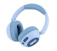 YUEHISY Auriculares Bluetooth para Niños con Luces LED de Colores, BT6.0 Inalámbricos con Cable sobre la Oreja, Volumen Seguro de 85/103 DBA, Tiempo de Reproducción de 25 Horas (White) (Blue)