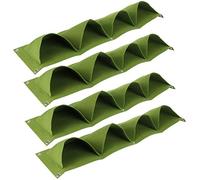 YUEHISY Bolsa para Plantas de Pared, Macetero Vertical con Bolsillos para Ahorrar Espacio, Macetero de Pared de Fieltro para Jardín Interior y Exterior, Colgante con 4 Bolsillos para Flores de (GREEN)