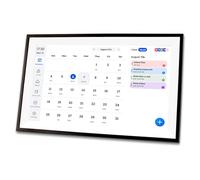 YUEHISY Calendario Digital Inteligente de 15.6 Pulgadas, Planificador de Planificadores y Tareas Familiares de Pantalla Táctil 1080p Full HD, Marco Negro de Pantalla Interactivo, Marco (EU Enchufe