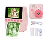 YUEHISY Cámara de Impresión Instantánea para Niños, Cámara Imprimible Portátil con Pantalla de 1080P, 48 MP, 2,4 Pulgadas, con 2 Rollos de Papel Fotográfico, Batería de 1500 MAh, para