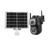YUEHISY Cámara de Seguridad Al Aire Libre, 4G con Energía Solar con Detección Humana de IA, Vista de Gran Angular, Lente Dual de 2MP, para el Sitio de Construcción de la Granja (UE)