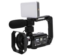 YUEHISY Cámara de Vídeo 8K, Cámara WiFi HD de 64 MP, Videocámara con Luz de Relleno, Zoom Digital 18X, Pantalla Táctil de 3,0 Pulgadas, Tarjeta de Memoria de 32 GB, Micrófono