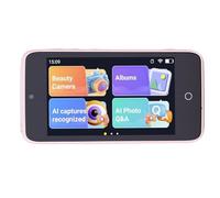 YUEHISY Cámara Digital AI, Cámara Digital de Diálogo de Voz con Reconocimiento de Objetos de Doble Lente con Pantalla de 4", 2MP 5MP, WiFi de 2,4 GHz, 16 GB, Reproductor MP3, para Niños (Pink)