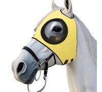 YUEHISY Cubierta para Ojos de Caballo de Piel Sintética, Anteojera Transpirable a Prueba de con Ajuste Antideslizante Seguro, Gafas Protectoras de Carreras para un Mejor Enfoque (Yellow)
