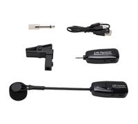 YUEHISY de Micrófono Inalámbrico para Saxofón, Clip On Plug and Play, Micrófono de Instrumento 2.4G, Abrazadera de Silicona Suave, Pastilla de 360°, para Trompeta, Trombón, Flauta,