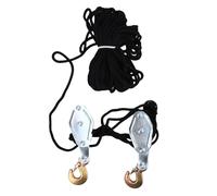 YUEHISY de Polea de Elevación de Cuerda, Aparejo y Bloque de Polea de Alta Resistencia de 4 Ruedas con Cuerda de 20 M, Potencia de Elevación 8:1 de 4400 Libras, para Almacén de