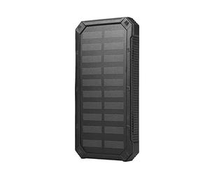 YUEHISY Dual USB 20000mAh Solar Power Bank Case Kit DIY para Viajes Deportivos Al Aire Libre, Banco de Energía Móvil de Carga Rápida (Black)