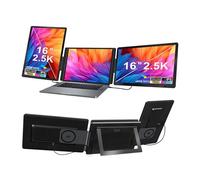 YUEHISY Extensor de Pantalla para Computadora Portátil de 16 Pulgadas, Monitores de Pantalla Triple Giratorios Plegables, Desmontable Portátil FHD, para Computadoras Portátiles