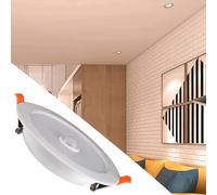 YUEHISY Foco Empotrable LED de 12 W AC85-265 V con Sensor de Movimiento del Cuerpo Humano, Luz Empotrable de Techo para Pasillo, PC de Aluminio Blanco Frío de 6000 K, Iluminación Integrada de Baja