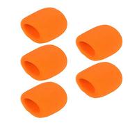 YUEHISY Fundas de Espuma para Micrófono, Paquete de 5 uds., Protector de Parabrisas para Micrófono de Mano para Tipo Bola Estándar, Negro, Rojo, Azul, Naranja para una Voz Clara (ORANGE)