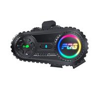 YUEHISY Intercomunicador Bluetooth para Casco de Motocicleta, Bluetooth 6.0 AI Cancelación de Ruido, Asistencia de Voz, Luz RGB, Respuesta Automática de Llamadas, para Cascos Retro