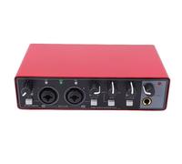 YUEHISY Interfaz de Audio USB C de 24 Bits y 192 KHz, Preamplificador Dual con Entrada Hi Z, Función de Bucle Invertido, Carcasa Metálica para Grabación en Streaming de Músicos (rojo)