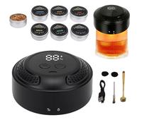 YUEHISY Kit de Ahumador de Whisky Eléctrico, Kit de Ahumador de Cócteles Recargable con 6 Astillas de Madera y Luz de Color, para Bourbon y Antiguo, para Hombres papá