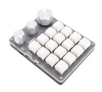 YUEHISY Macro Pad con 16 Teclas Personalizables y 3 Perillas Ajustables, Conexión Triple con Cable BT 2.4G, Teclado Mecánico LED Dinámico (White)