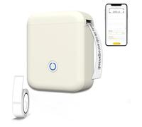 YUEHISY Máquina Portátil para Hacer Etiquetas para Estudiantes, Mini Impresora Térmica, Control de Aplicaciones Bluetooth, Plantillas Integradas, Adhesivo Fotográfico sin Tinta (Beige)