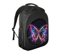 YUEHISY Mochila LED Programable, Pantalla de Ventilador con Holograma 3D con Aplicación y Control Remoto, Mochila Publicitaria de Moda DIY para Negocios, Fiestas