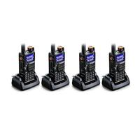 YUEHISY Paquete de 4 Walkie Talkie Portátil K5PLUS de 10 W, 999 Canales, Radio de 2 Vías Recargable, Estilo Manos Libres de Largo Alcance, para Exteriores, Senderismo, Acampada (Enchufe de la UE)