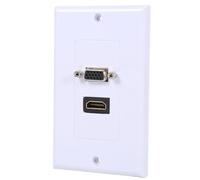 YUEHISY Placa de Pared VGA, Placa de Pared de Puerto único con Conector Hembra y VGA Hembra, Extensor de Toma de AV Chapado en Oro para el Hogar