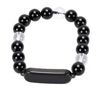 YUEHISY Pulsera Inteligente de Cristal, Pulsera de Cuentas para Actividad Física para Mujer, for Uso Diario y Seguimiento de Actividad (Black)