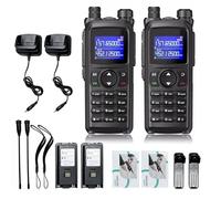 YUEHISY Radioaficionado Portátil UV28 con GPS, Radio Bidireccional Walkie Talkie de 10W, Alerta Meteorológica de Doble Banda FM Am Air NOAA (Enchufe de la UE)