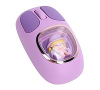 YUEHISY Ratón Inalámbrico, 2.4G BT3.0 BT5.0 Ratón Portátil Recargable con Diseño Silencioso, Forma Ergonómica, Luz de Fondo de RGB, Diseño de Muñecas Lindo, para Trabajar en Juego (Purple)