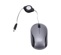 YUEHISY Ratón USB con Cable Retráctil, Mouse Alámbrico de Cuerda | Carcasa Compacta y Elegante, Extensión de 70 Cm con Retracción de 4 Cm, Seguimiento óptico de bajo Ruido, Plug & Play, para