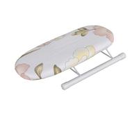 YUEHISY Tabla de Planchar, Mini Mesa para Cuello de Manga, Plegable para Ahorrar Espacio con Cubierta Extraíble, Mesa de Planchar Portátil de Viaje, Almohadilla Estable Resistente Al Calor (peonía)