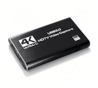 YUEHISY Tarjeta de Captura de Vídeo HDMI 4K, 1080P 60 FPS con Salida en Bucle, Tarjeta de Captura HDMI a USB 3.0, Entrada de Micrófono para Transmisión