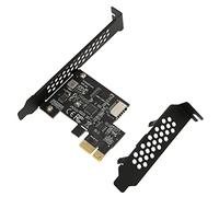 YUEHISY Tarjeta de Expansión PCIE a USB 3.2, Adaptador PCIE X1 a USB 3.2 Gen 1 Tipo E 20PIN, Velocidad de Transferencia de 5 Gbps, Cabecera Interna para Panel C Frontal de Escritorio, Chip ASM1042A
