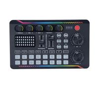 YUEHISY Tarjeta de Sonido de Voz, Tablero de Mezcladores de Sonido en para Karaoke, Transmisión en, Juegos, Podcasting, con 16 Efectos, Diseño Portátil, Plug and Play