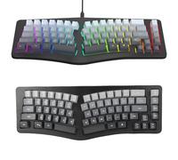 YUEHISY Teclado con Cable, Teclado Ergonómico Compacto para Juegos de Membrana de 69 Teclas, con Retroiluminación RGB, Cable Tipo C Desmontable, Plug and Play