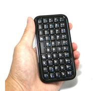 YUEHISY Teclado de Viaje Pequeño, Teclado de Modo Dual con Cable Bluetooth, Portátil Ultradelgado de 11,4X6 Cm, Escritura Silenciosa para Computadora Portátil, Teléfono, Escritorio (Negro