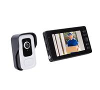 YUEHISY Timbre de Vídeo Inalámbrico 1080P con Monitor, de Intercomunicación con Cámara de Timbre Inteligente Pantalla de 4,3" Audio Bidireccional, Detección de Movimiento Sin