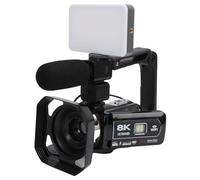 YUEHISY Videocámara 8K, Cámara WiFi HD de 64MP, Videocámara Grabadora, Zoom 18X, Luz de Relleno, Pantalla Táctil de 3.0in, Tarjeta de 32GB, Micrófono