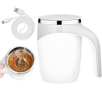 Yuehuamech Taza de café giratoria recargable, magnética, 380 ml, para bebidas calientes, café, leche y chocolate caliente