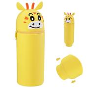YUEIODDKL Estuche para lápices con diseño de jirafas, funda de silicona suave, 2 en 1, estuche telescópico Kawaii para niñas y niños