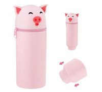 YUEIODDKL Estuche Piggy, 2 en 1, estuche Piggy, funda de silicona suave, estuche para bolígrafos, diseño de animales Kawaii, para niñas y niños