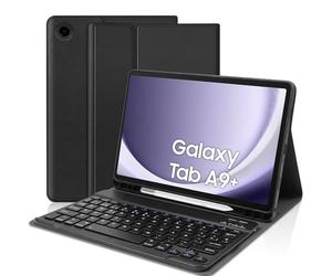 YUEJIDZ Capa com Teclado para Samsung Galaxy Tab A9 Plus 2023,Bluetooth espanhol Ñ Teclado Capa protetora para Teclado removível com suporte lápis para Samsung Galaxy Tab A9 2023 11 polegadas