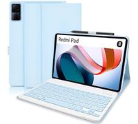 YUEJIDZ Funda Teclado Español Ñ para Xiaomi Redmi Pad, Funda Inteligente de Cuero PU Premium con Diseño QWERTY Teclado Bluetooth Desmontable Compatible con L83 Redmi Pad 10.61 Pulgadas 2022,Azul