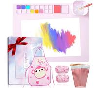 yuejuhe Set de 5 Piezas Alfombrilla de Silicona para Manualidades, Tapete de Silicona, Alfombrilla de Diseño de Silicona para Peinture, Arcilla, DIY Proyectos (Rosa)