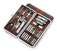 YUEKOPOU 21pcs Professional Stainless Steel Manicure and Pedicure Set - Red Nail Care Kit with PU Leather Case for Grooming and Nail Care(21pcs Red)