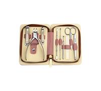 YUEKOPOU 9-Piece Stainless Steel Nail Care Set - Professional Pedicure Kit with Portable Zipper Leather Case for Home and Travel Use(A 9 Piece Set)