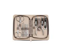 YUEKOPOU 9-Piece Stainless Steel Nail Care Set - Professional Pedicure Kit with Portable Zipper Leather Case for Home and Travel Use(D 12 Piece Set)